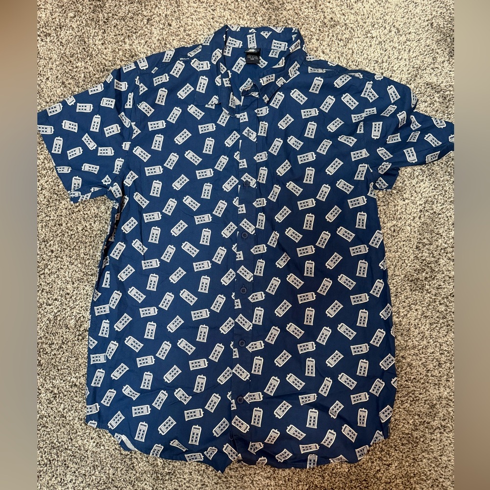 Doctor Who TARDIS Men’s Button Down Shirt